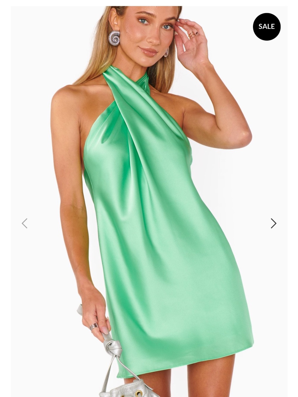 Show Me Your Mumu green Satin Halter Dress